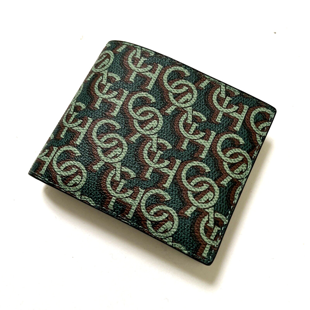 Coach 3-in-1 Signature Canvas Wallet Green Monogram Removable Insert NWT $180 - Picture 5 of 9